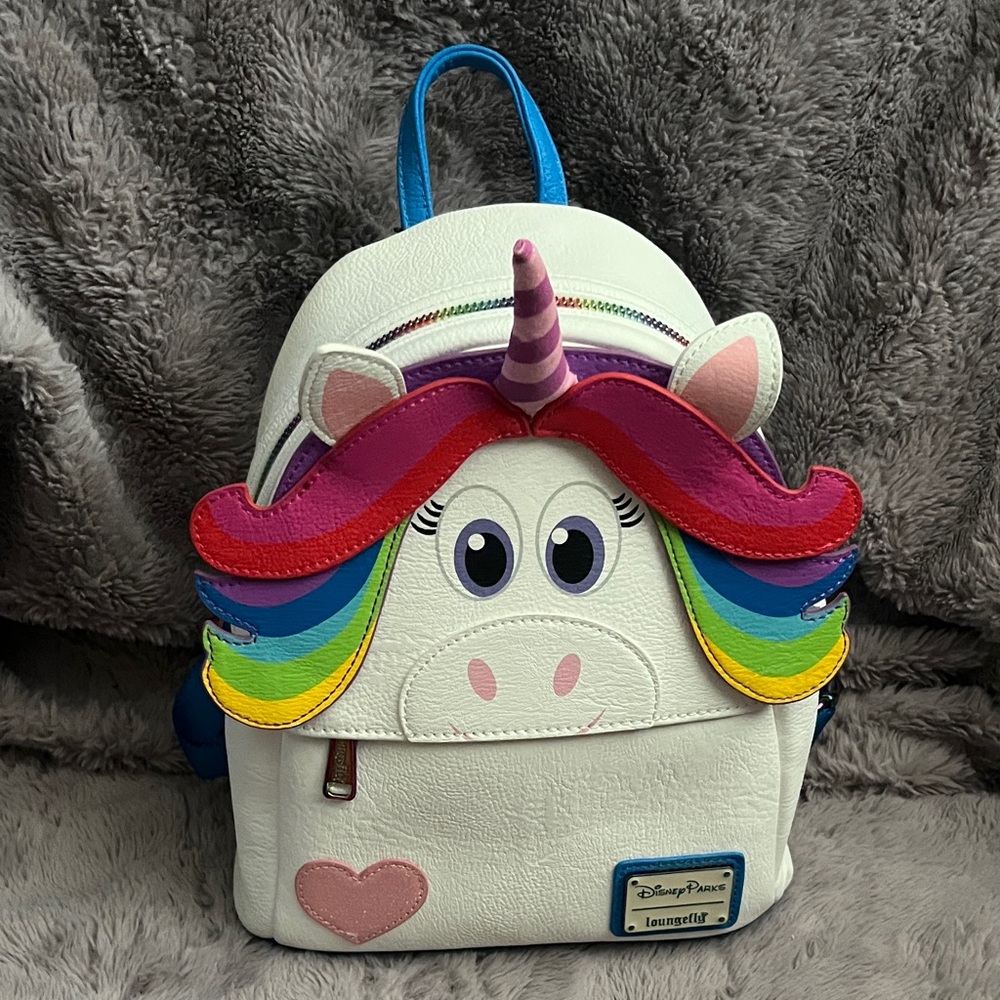 Disney White Unicorn Backpack with Rainbow Mane